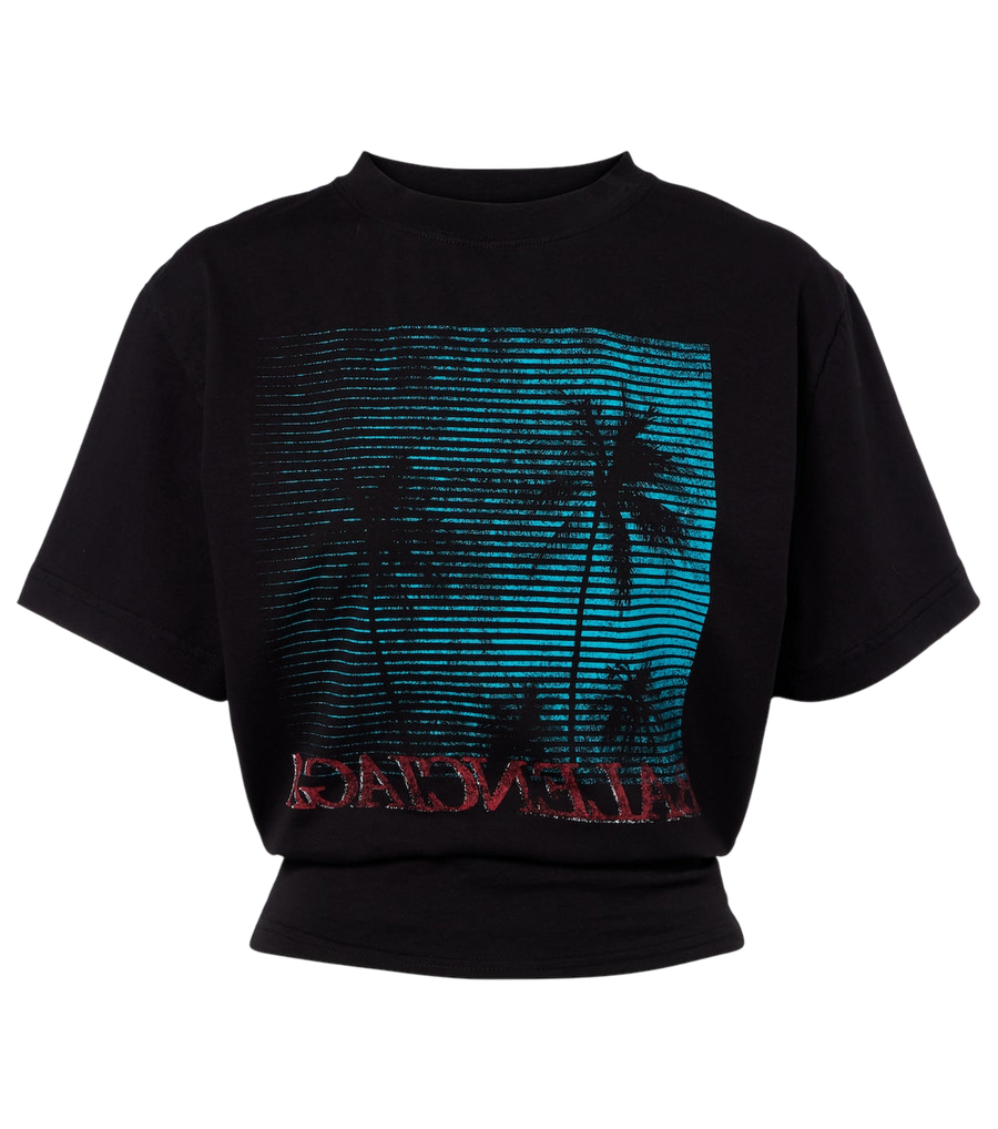 T-shirt court en jersey de coton à logo Balenciaga