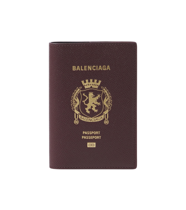 Balenciaga Logo leather passport holder