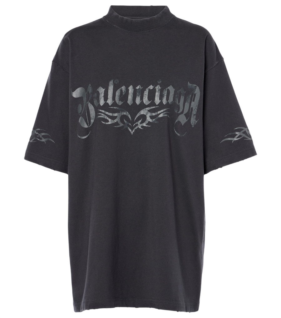 Camiseta oversize de algodón con logotipo de Balenciaga