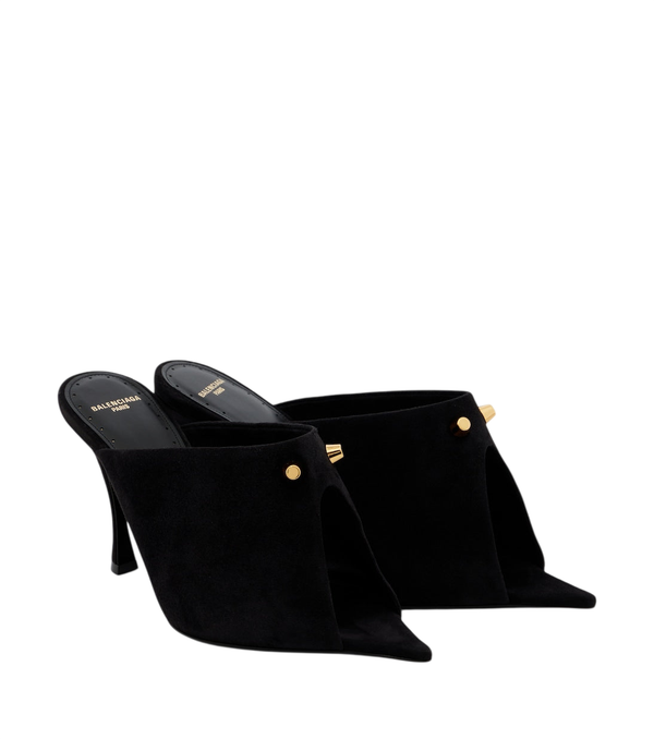 Balenciaga Midnight City studded suede mules