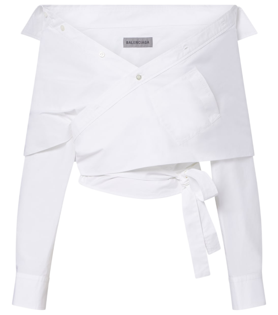 Top de algodón con hombros descubiertos de Balenciaga