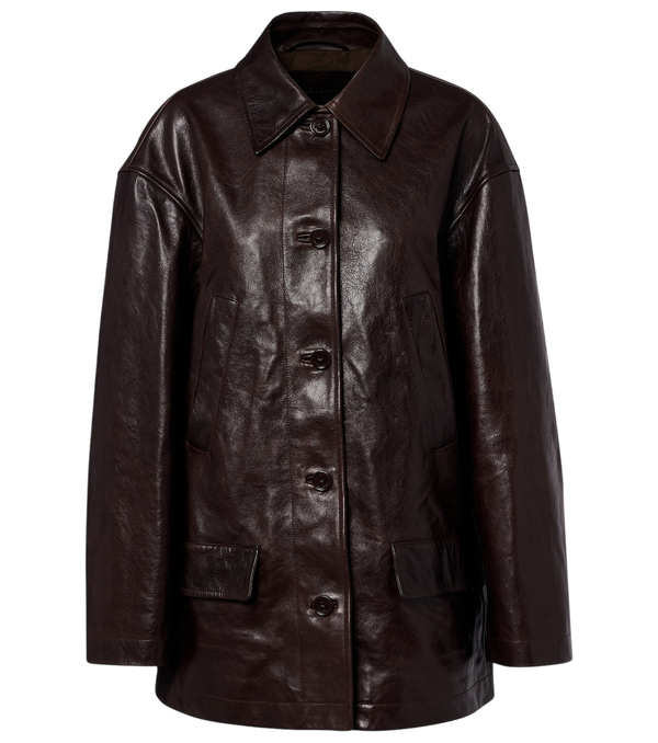 Balenciaga Oversized leather car coat