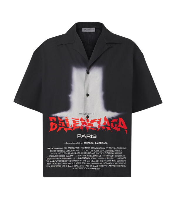 Balenciaga Printed cotton bowling shirt