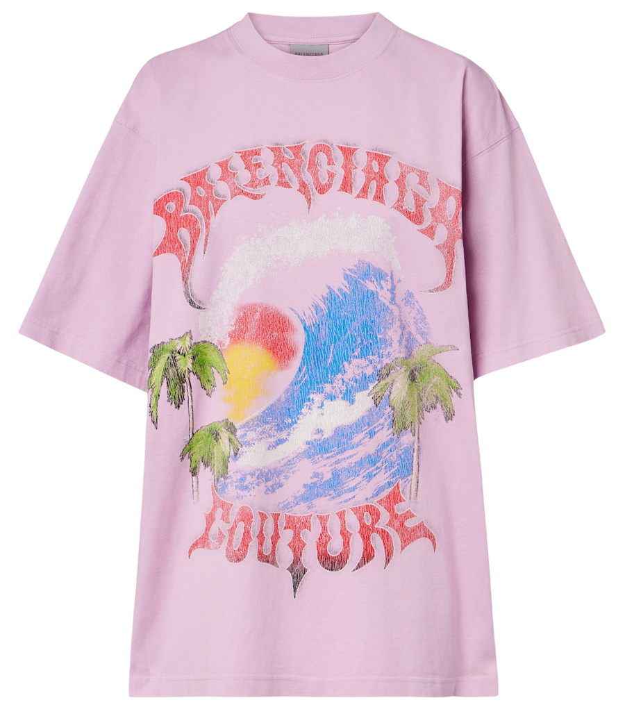 T-shirt en jersey de coton imprimé Balenciaga