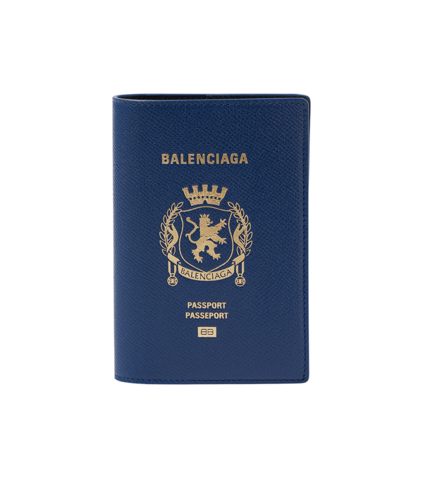 Balenciaga Printed leather passport holder