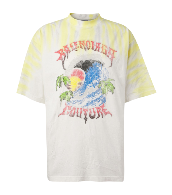 Balenciaga Printed tie-dye cotton jersey T-shirt