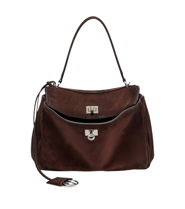 Balenciaga Rodeo Small suede top-handle bag