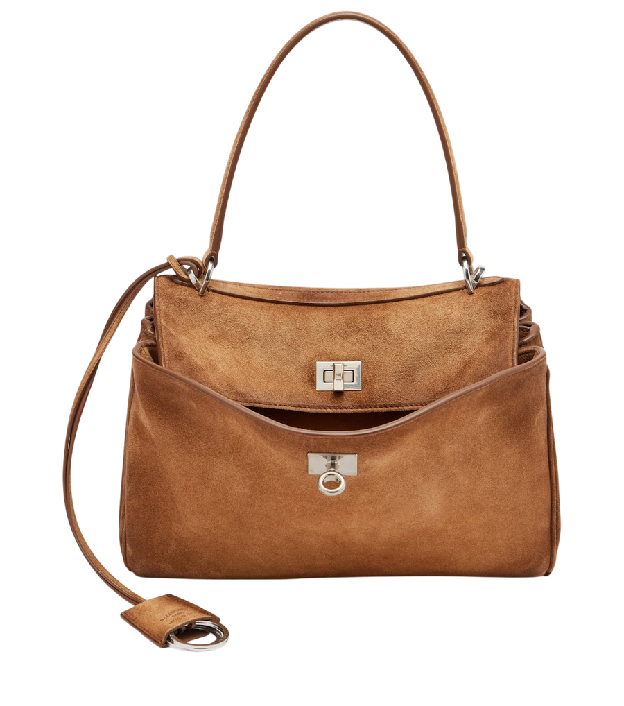 Balenciaga Rodeo Small suede top-handle bag