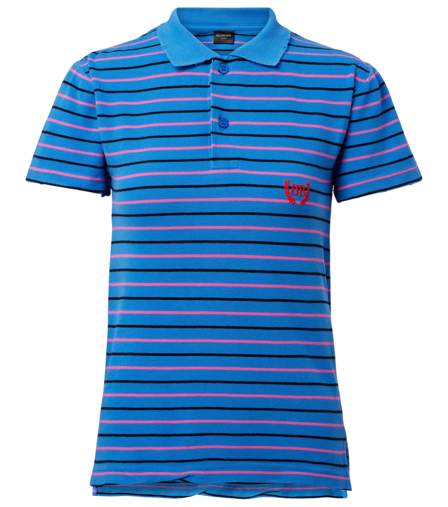 Balenciaga Striped cotton polo shirt