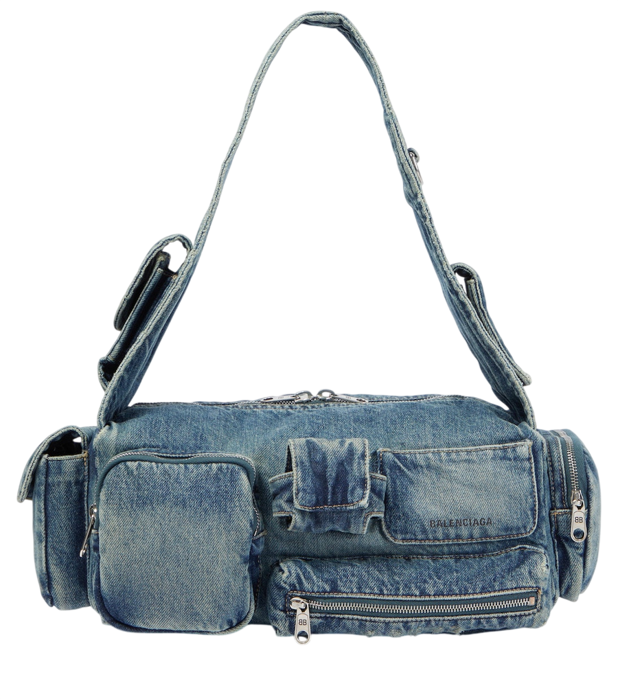 Balenciaga Superbusy Small denim crossbody bag