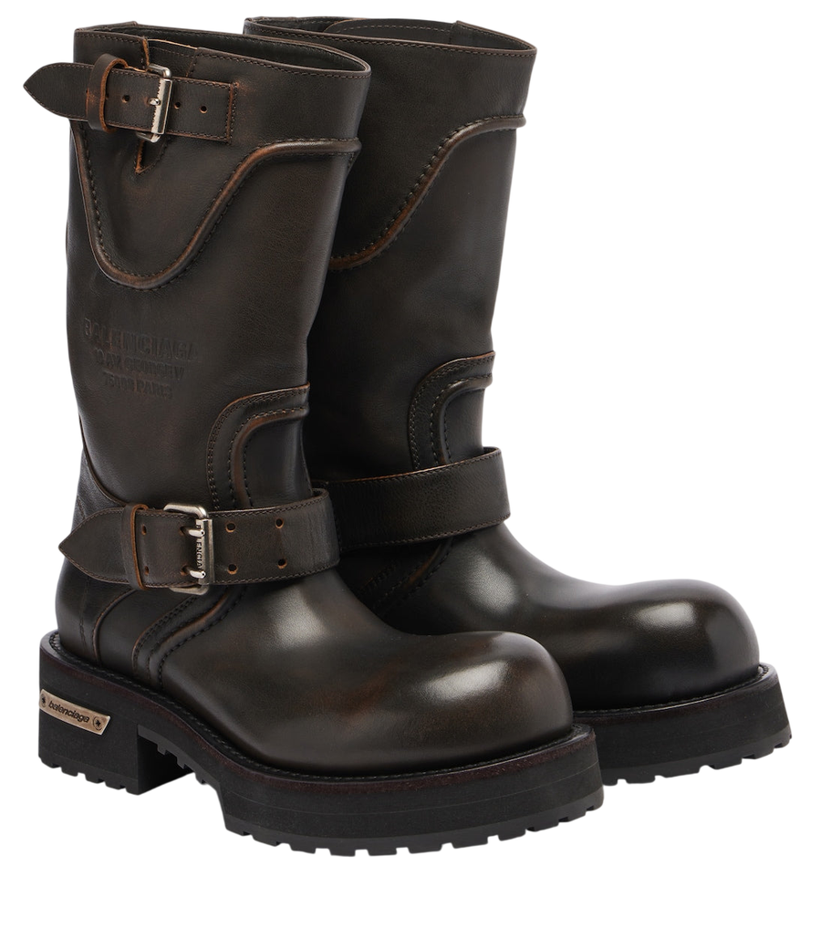 Balenciaga Venom debossed leather boots