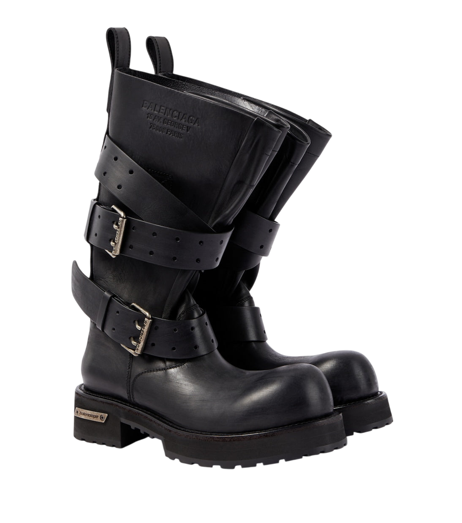 Balenciaga Venom leather biker boots