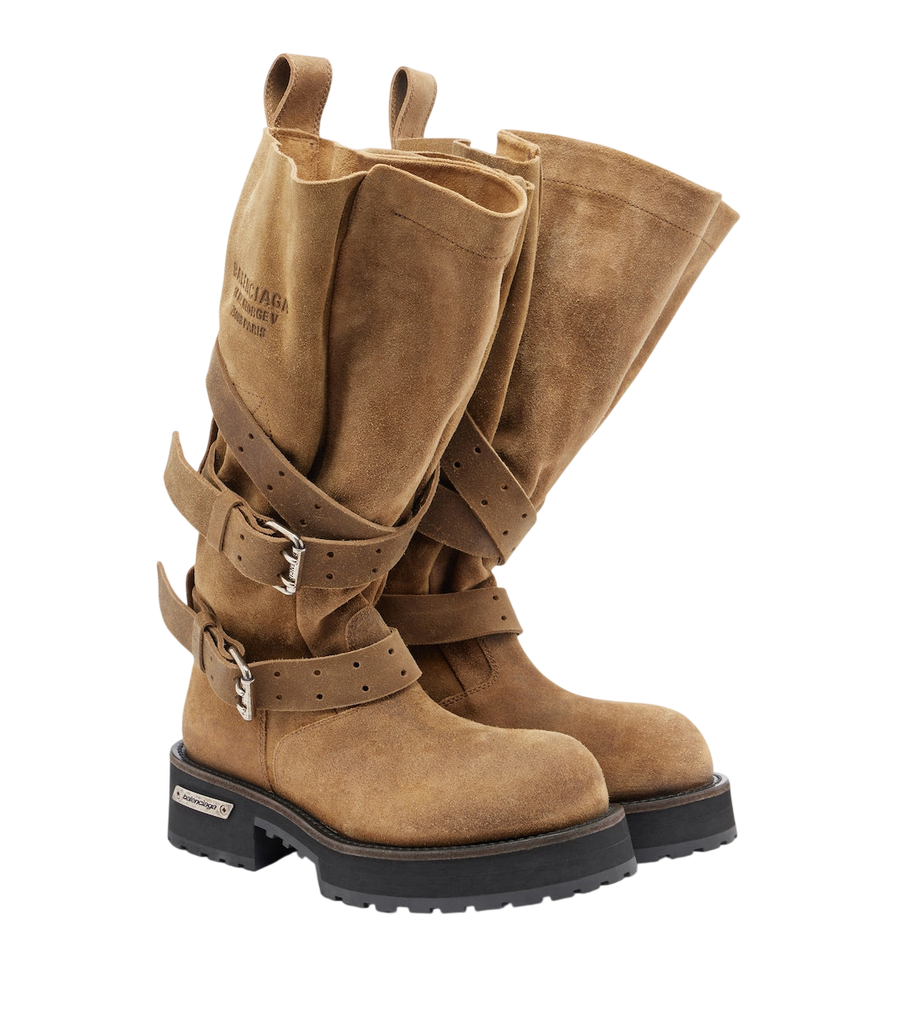 Balenciaga Venom suede biker boots
