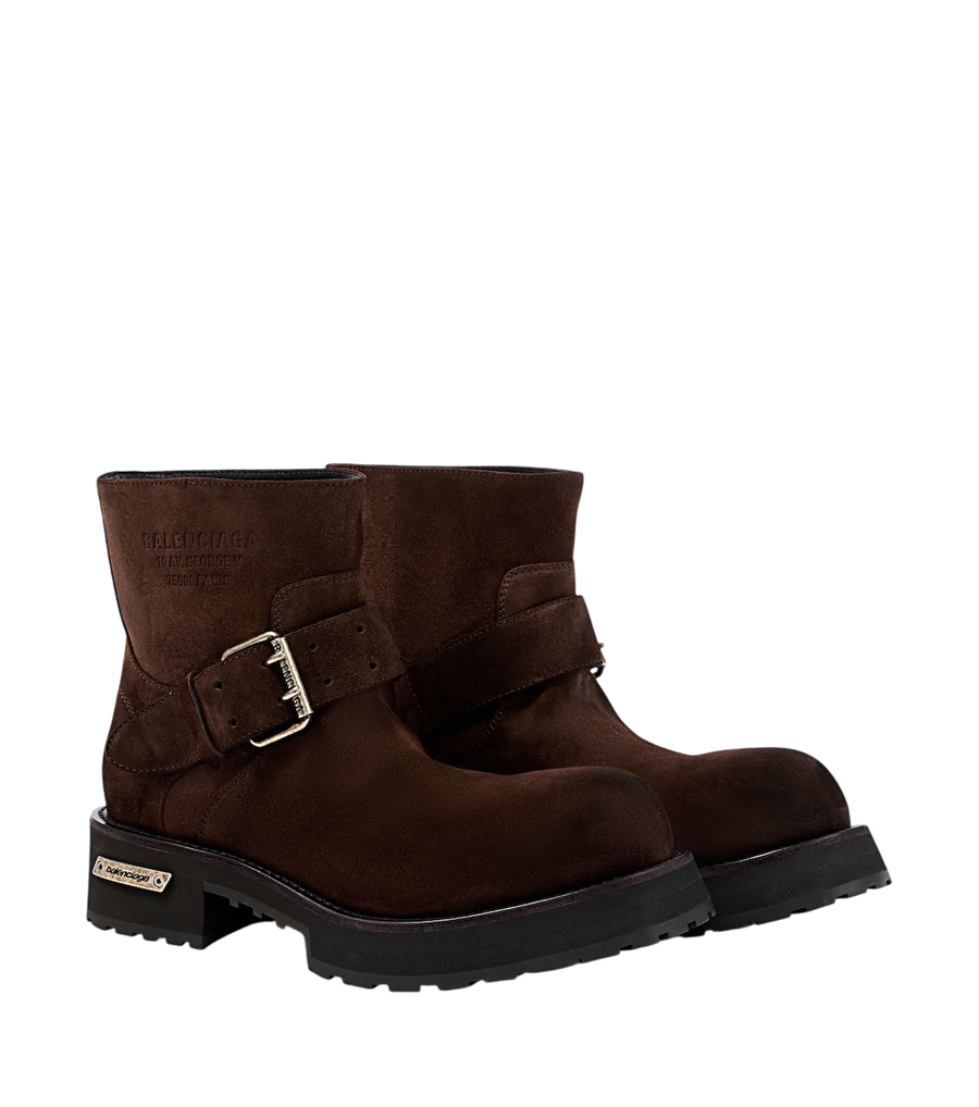 Balenciaga Venom suede biker boots