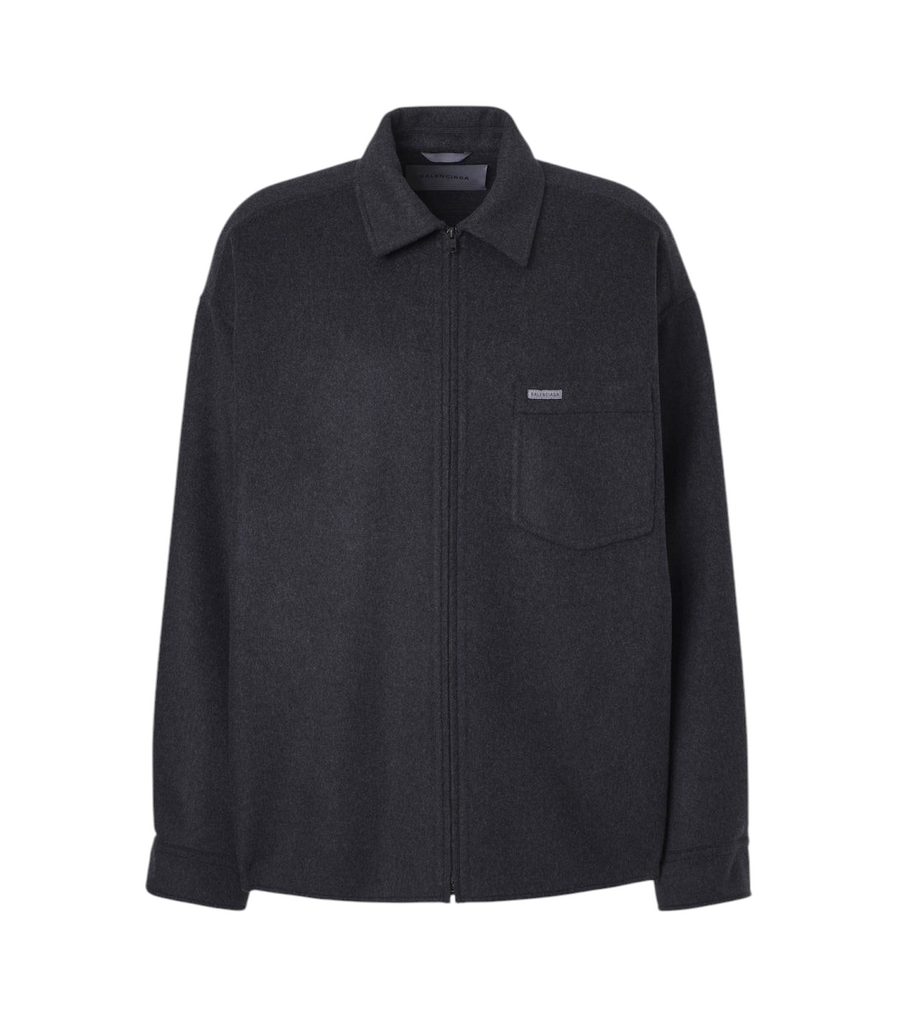 Balenciaga Wool-blend zip-up overshirt