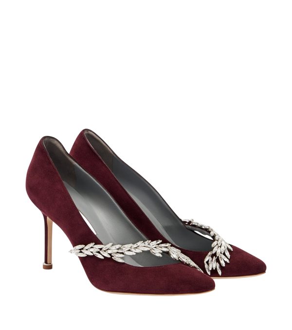 Stilettos de ante con adornos Balenciaga x Manolo Blahnik
