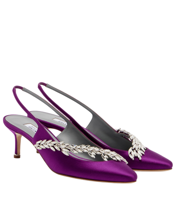Balenciaga x Manolo Blahnik satin slingback pumps