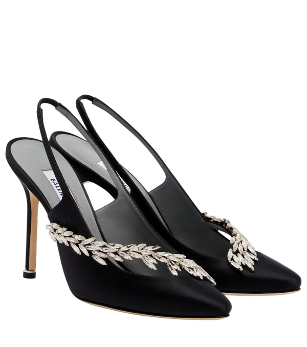 Décolleté slingback in raso Balenciaga x Manolo Blahnik