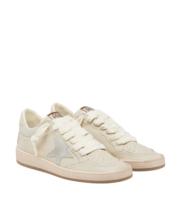 Golden Goose Ball Star Suede-Trimmed Leather Sneakers