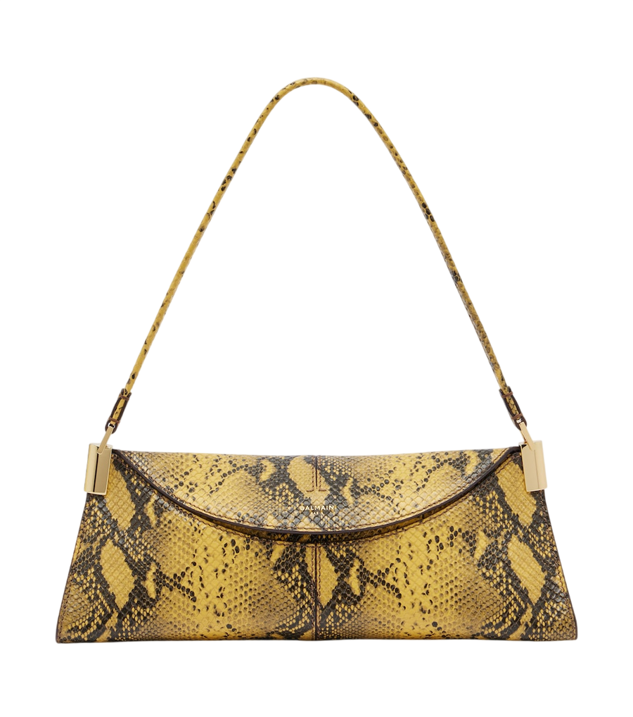Balmain 64-83 Small snake-effect leather shoulder bag