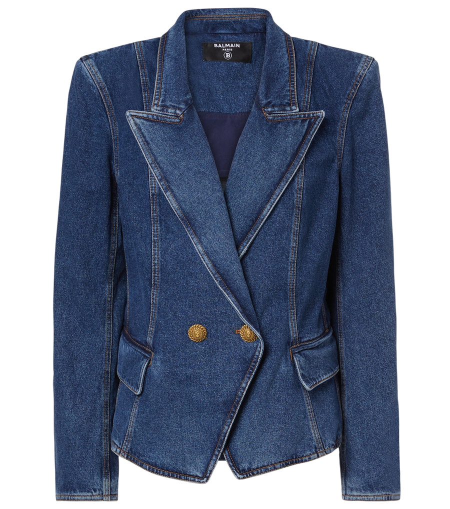 Balmain Double-breasted denim blazer