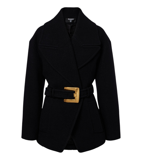 Balmain Double-breasted virgin wool coat