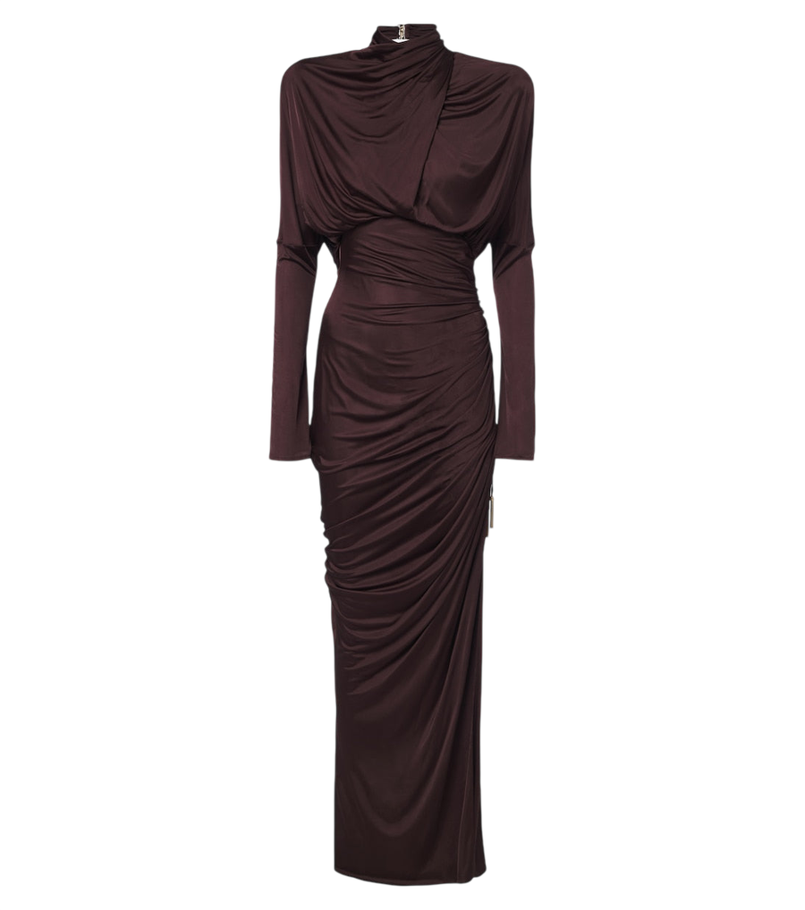 Balmain Draped jersey maxi dress