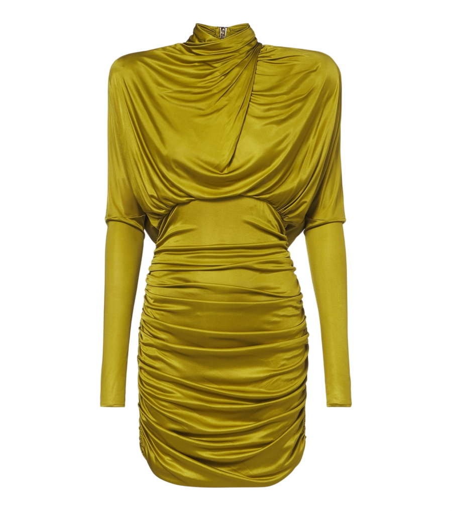 Balmain Draped open-back jersey minidress