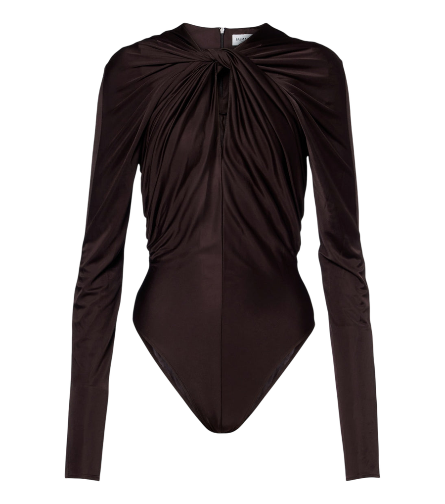 Body drapé en satin Balmain
