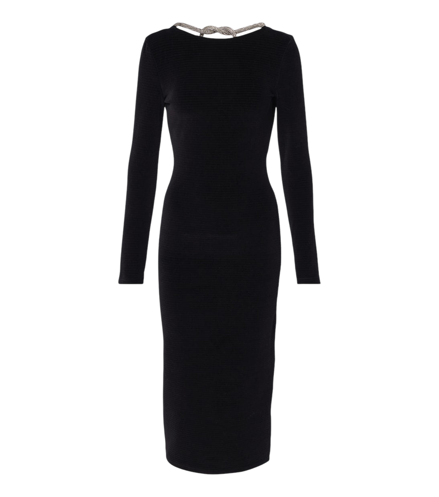 Balmain Embellished cotton-blend midi dress