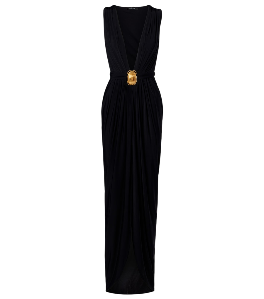 Balmain Embellished jersey maxi dress
