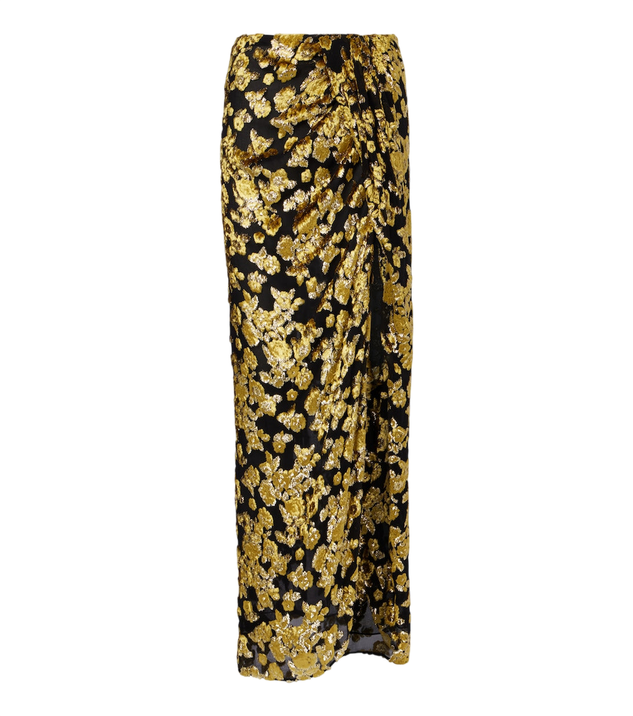 Balmain Jacquard velvet maxi skirt