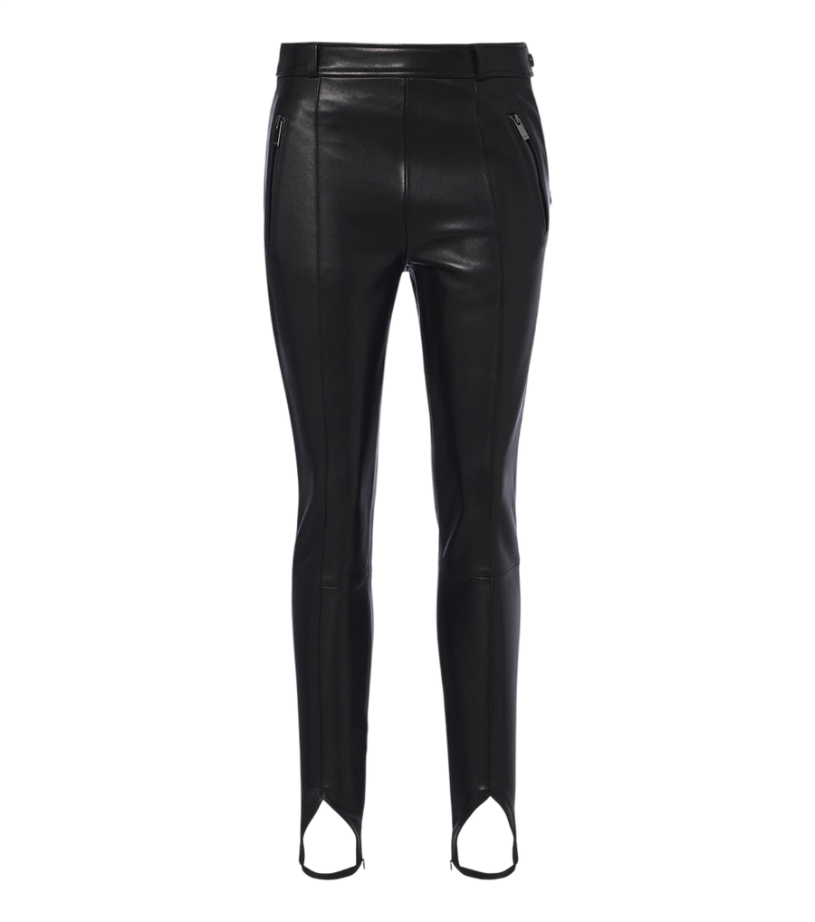 Balmain Leather stirrup leggings