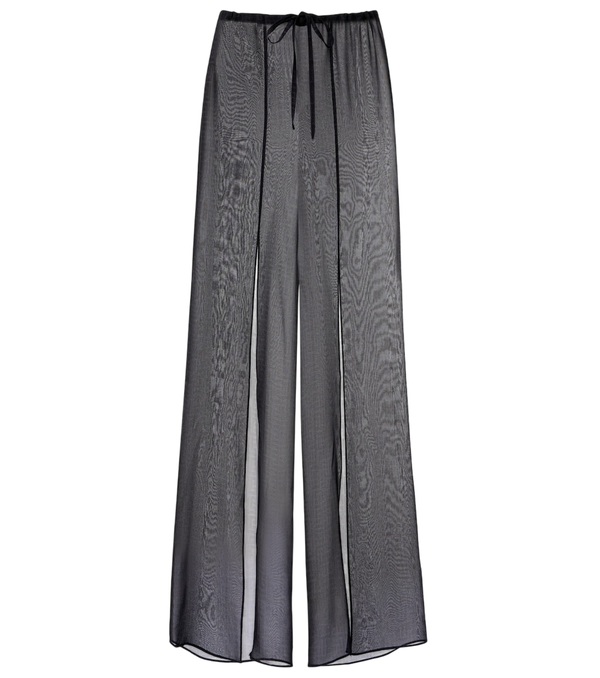 Balmain Monogram sheer silk wide-leg pants