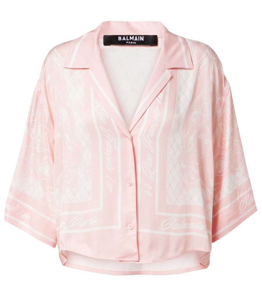 Balmain Printed twill pajama shirt