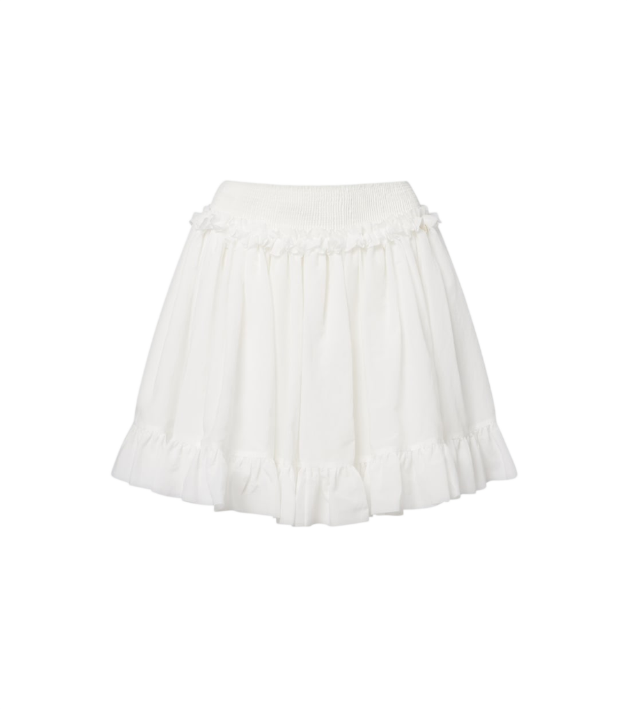 Minifalda de popelina con volantes de Balmain