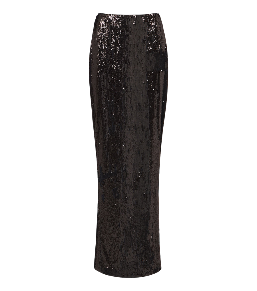 Falda larga de lentejuelas de Balmain