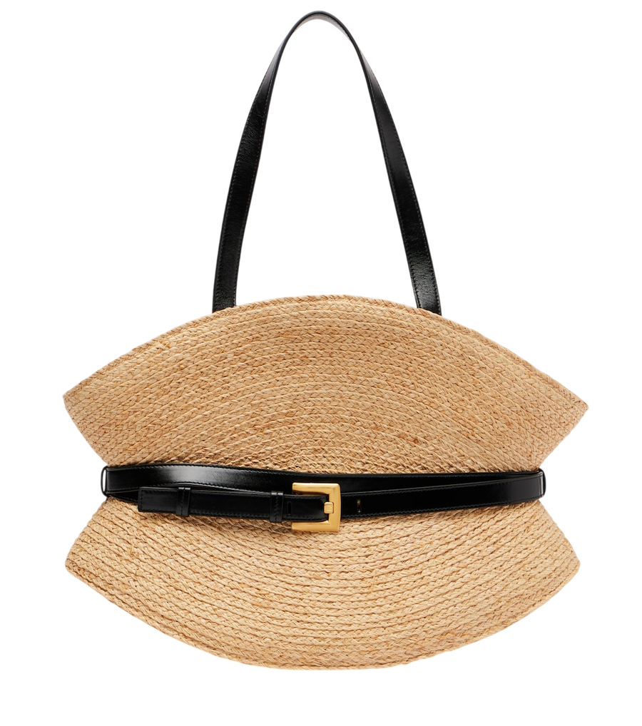 Balmain Shuffle Medium raffia tote bag