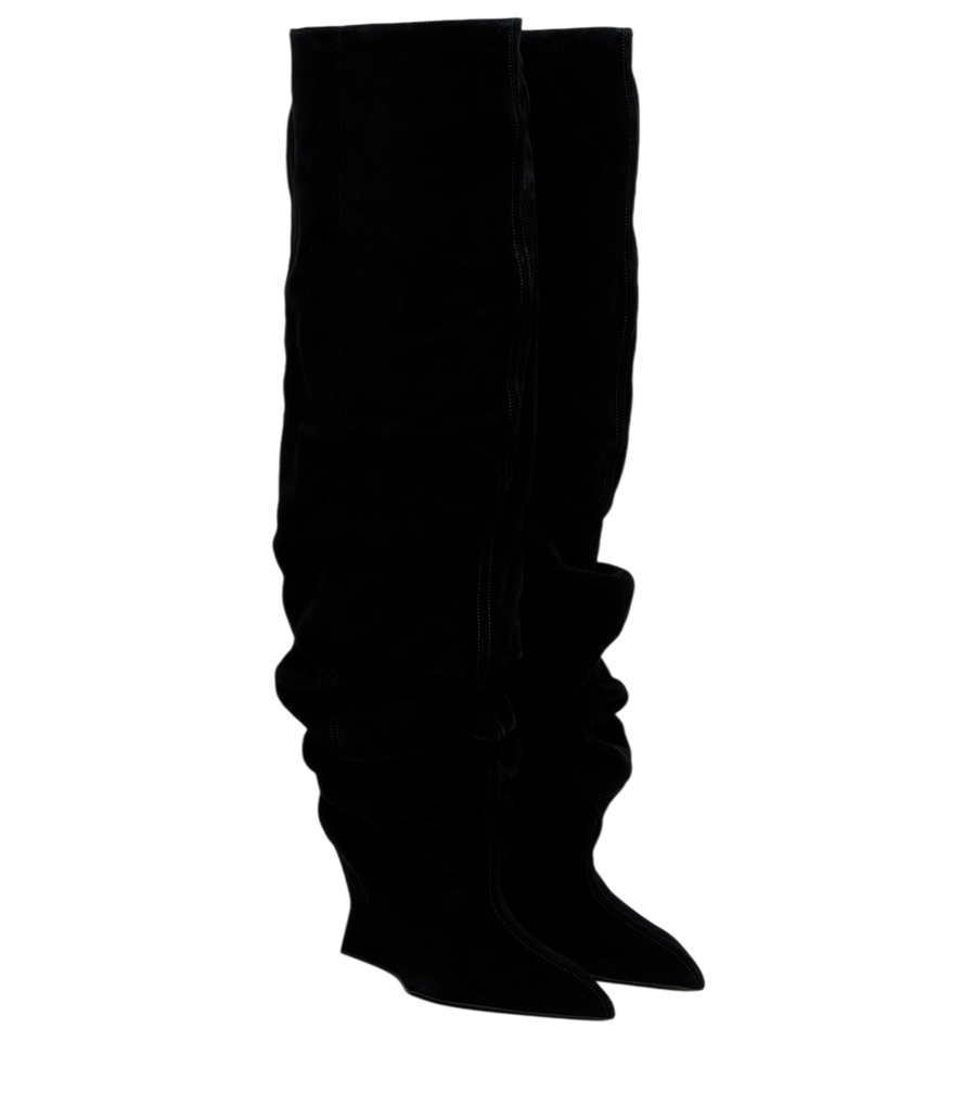 Balmain Suede over-the-knee boots