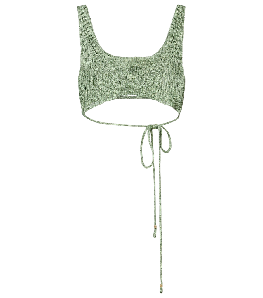 Bananhot Alma sequined knitted crop top