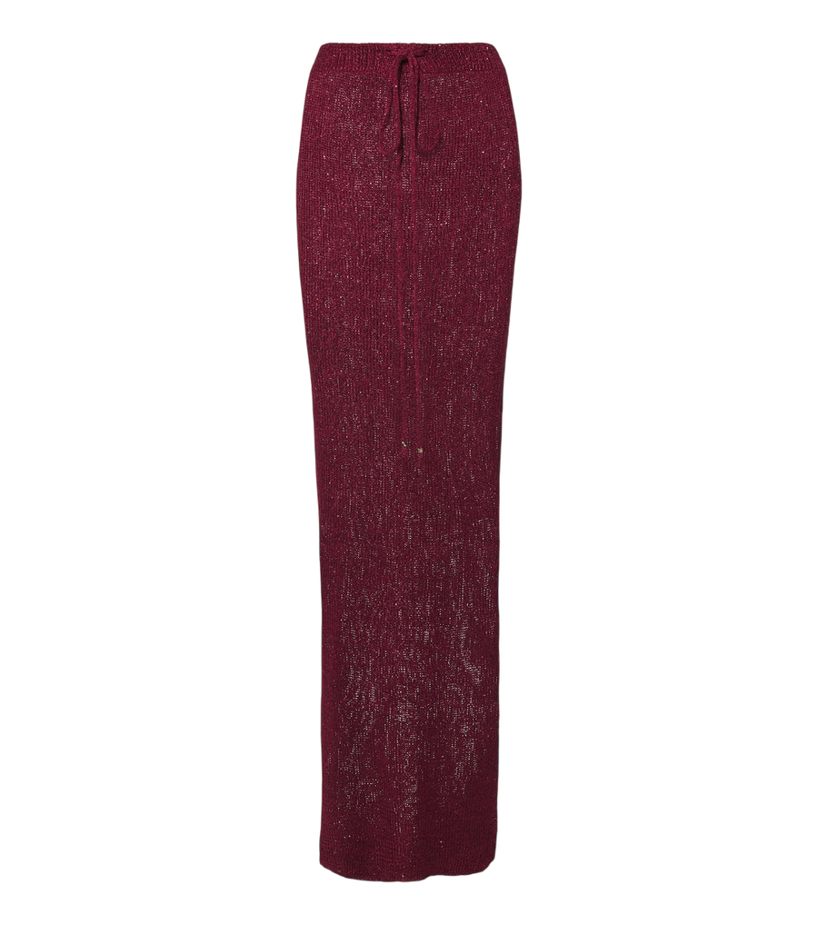 Bananhot Alma sequined knitted maxi skirt