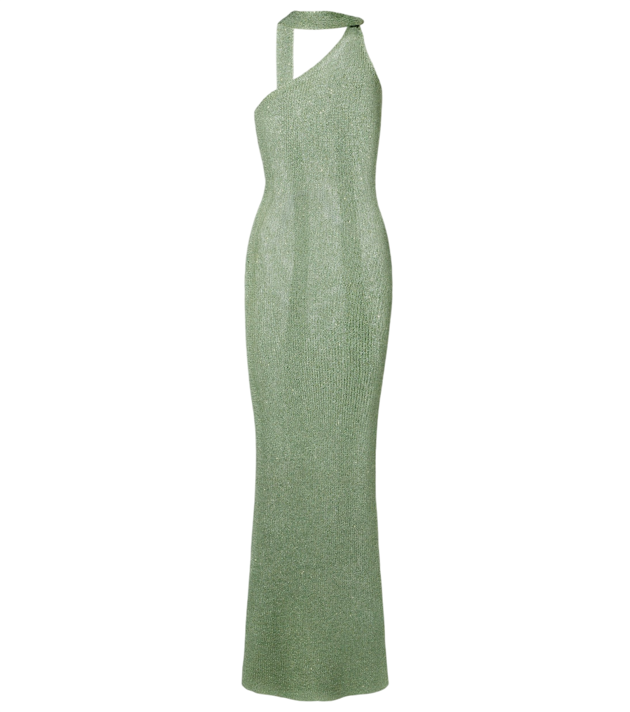 Robe longue Bananhot Aretha à sequins sur une épaule