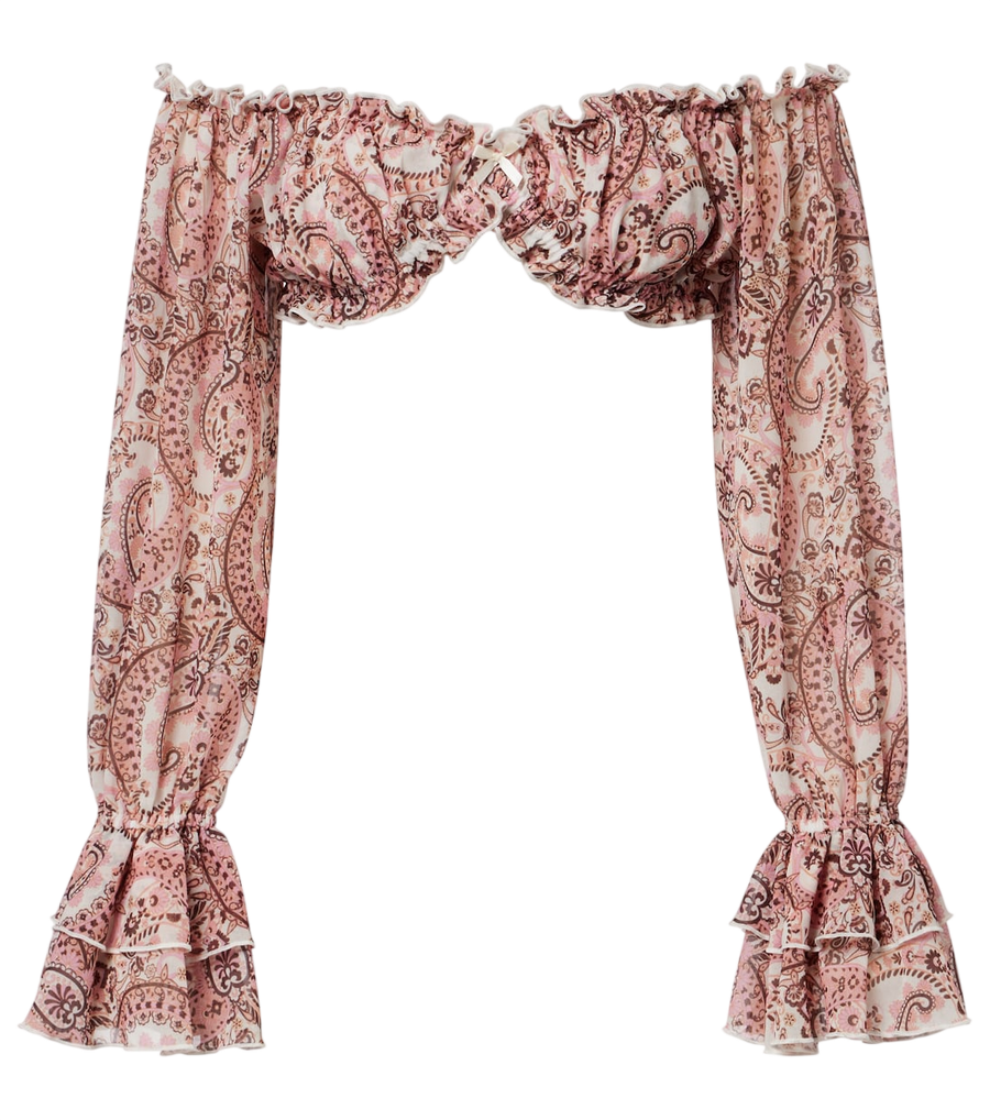 Bananhot Elma off-shoulder paisley crop top