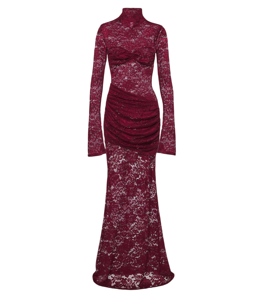 Robe longue en dentelle guipure Bananhot Francisca