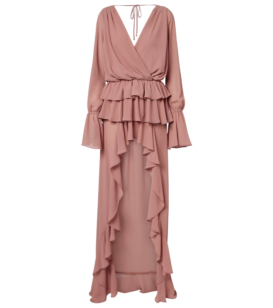 Bananhot Giselle asymmetric tiered maxi dress