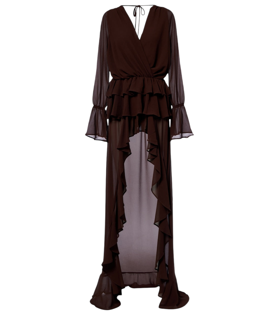 Robe longue asymétrique à volants Bananhot Giselle