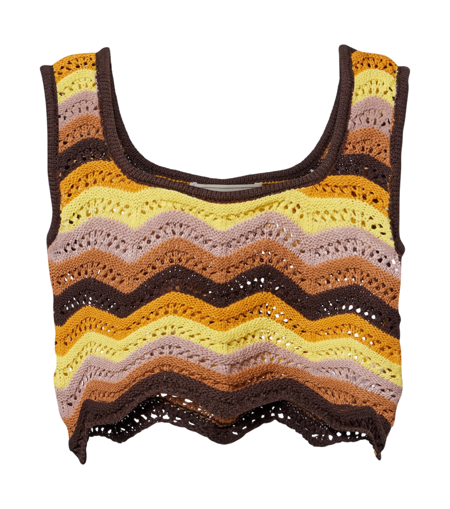 Haut court Bananhot Kim en mélange de coton crochet