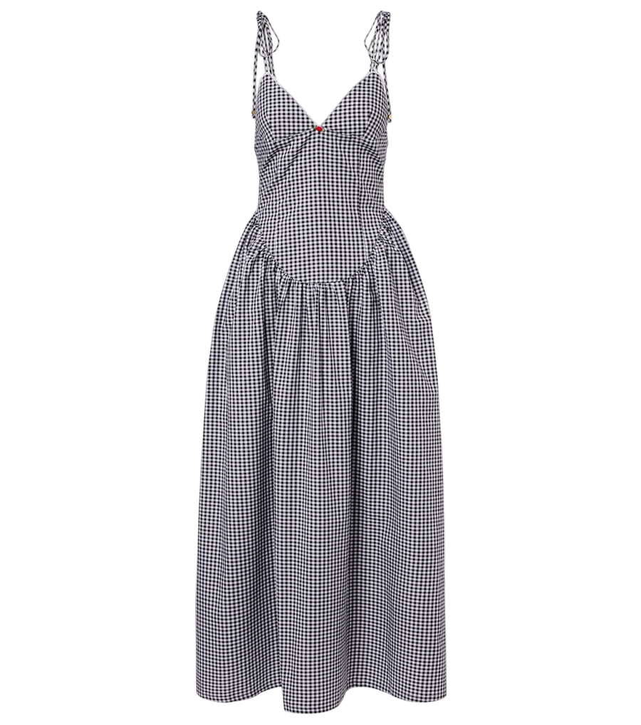 Bananhot Paloma gingham cotton poplin maxi dress