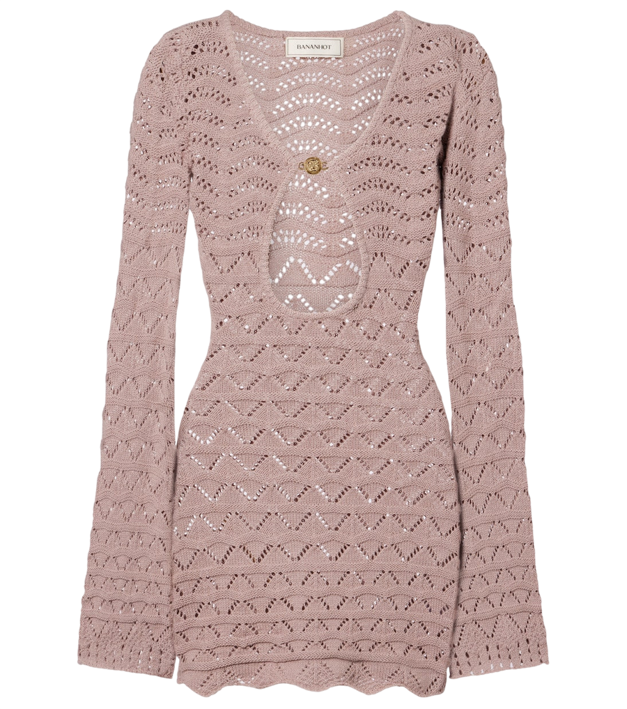 Mini-robe en maille de coton mélangé Bananhot Rey