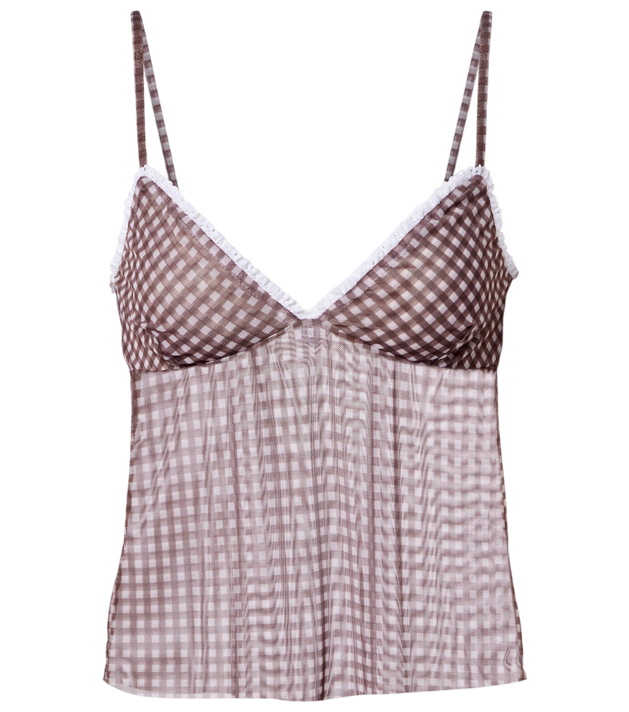 Haut semi-transparent en vichy Bananhot Solay